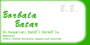 borbala batar business card